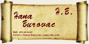 Hana Burovac vizit kartica